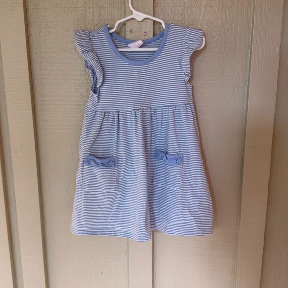 Stitchy fish 2T dress striped